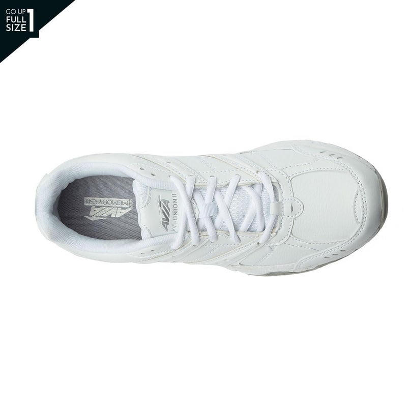 Avia Avi-Union II Non Slip Shoes for Women - Lace Up Comfort Women's Work or Walking Sneakers - White/Chrome Silver, 8 Medium - Image 4